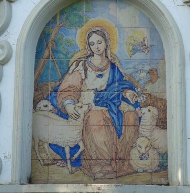 La hermandad de la Pastora de Santa Marina logra hacerse con un retablo cerámico que reproduce la pintura de Alonso Tovar