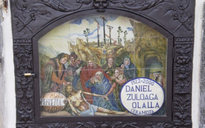 De nuevo un expolio de cerámica. La lápida de Daniel Zuloaga en el cementerio de Segovia.